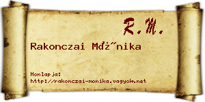 Rakonczai Mónika névjegykártya